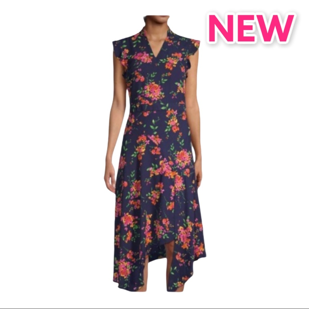 NWT Nanette Lepore Flutter Sleeve Midi Dress Sz 10